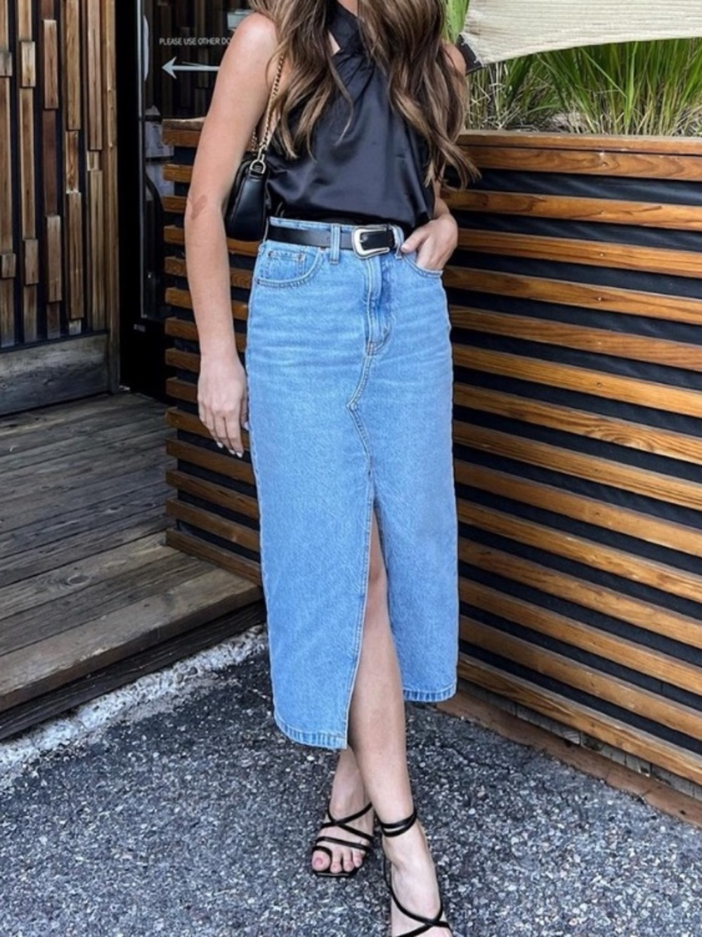 Abercrombie & Fitch Light Wash Denim Blue Jean Maxi Skirt